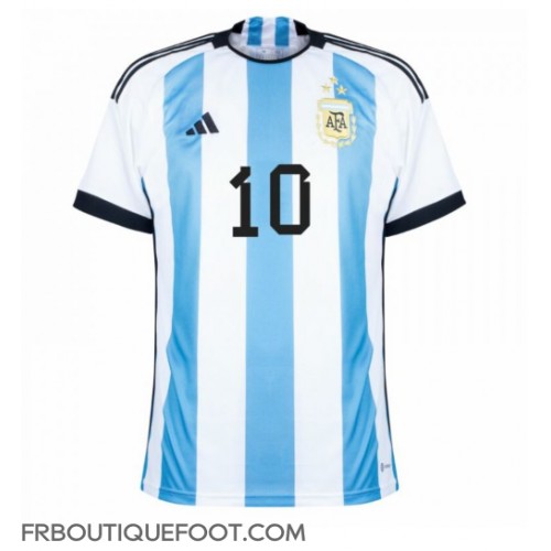 Maillot de foot Argentine Lionel Messi #10 Domicile vêtements Monde 2022 Manches Courtes